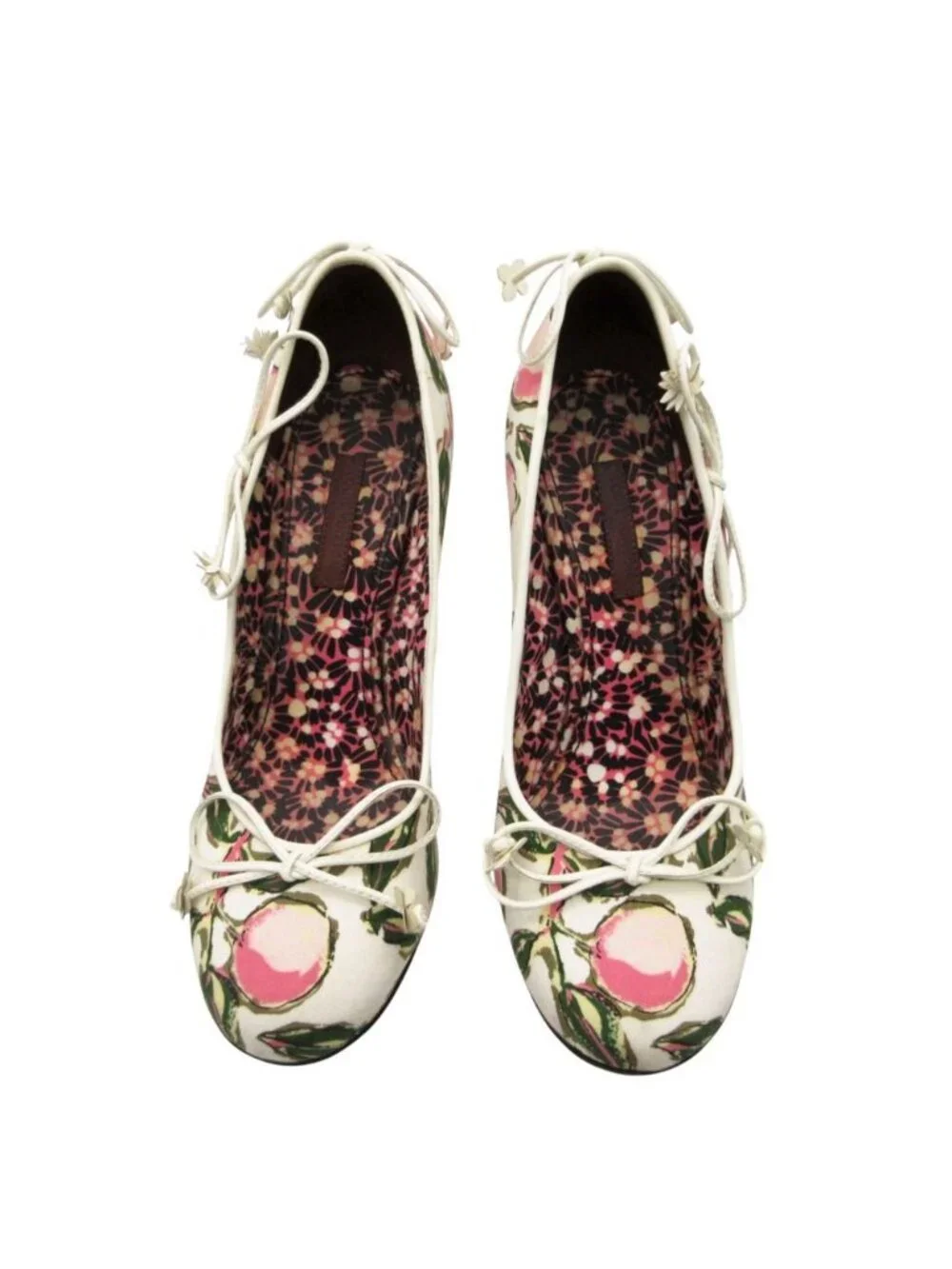 Louis Vuitton Pumps Multicolor Flower Print Almond Toe High Heels White